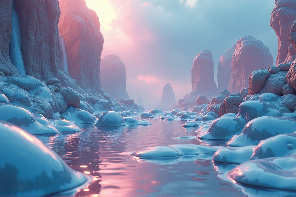 Liquid Chrome Surreal Art: Ethereal Metallic Dreamscapes