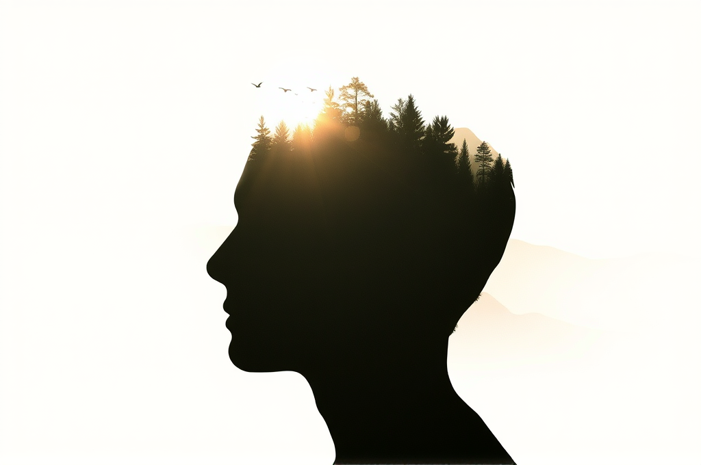 Double Exposure Silhouette Portrait Art Prompt for Flux