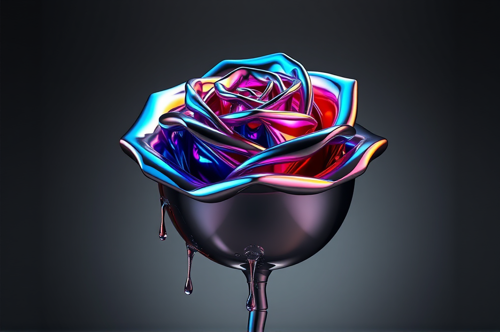 Liquid Metal Chrome Sculpture Art Prompt for DALL-E