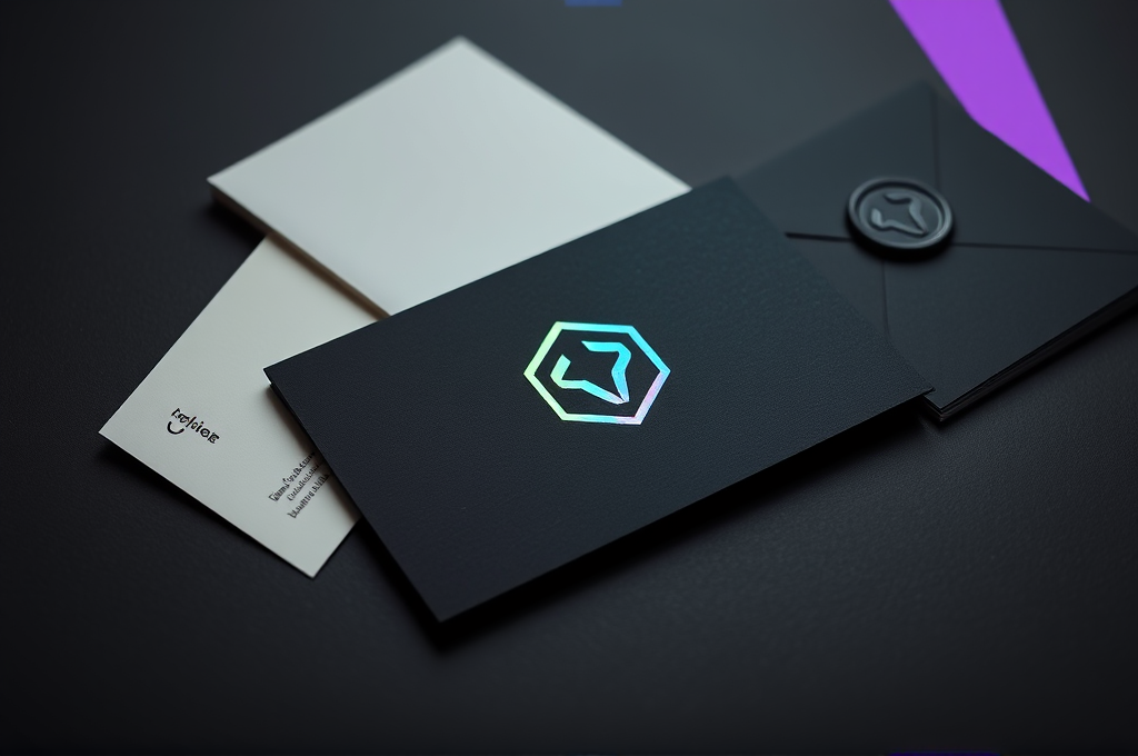 Holographic Foil Brand Identity Design Prompt for Midjourney