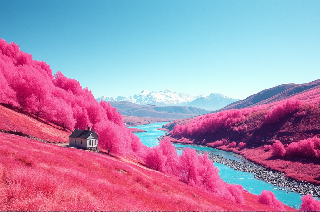 Infrared Aerochrome Landscape Art Prompt for Flux