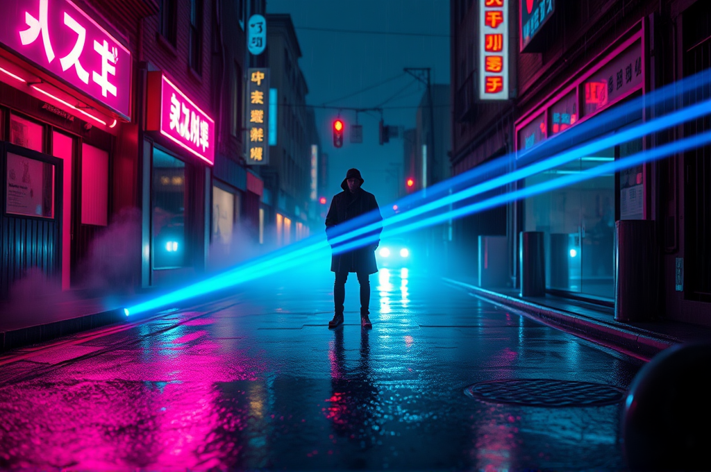 Anamorphic Neon Noir Cinematic Art Prompt for Midjourney