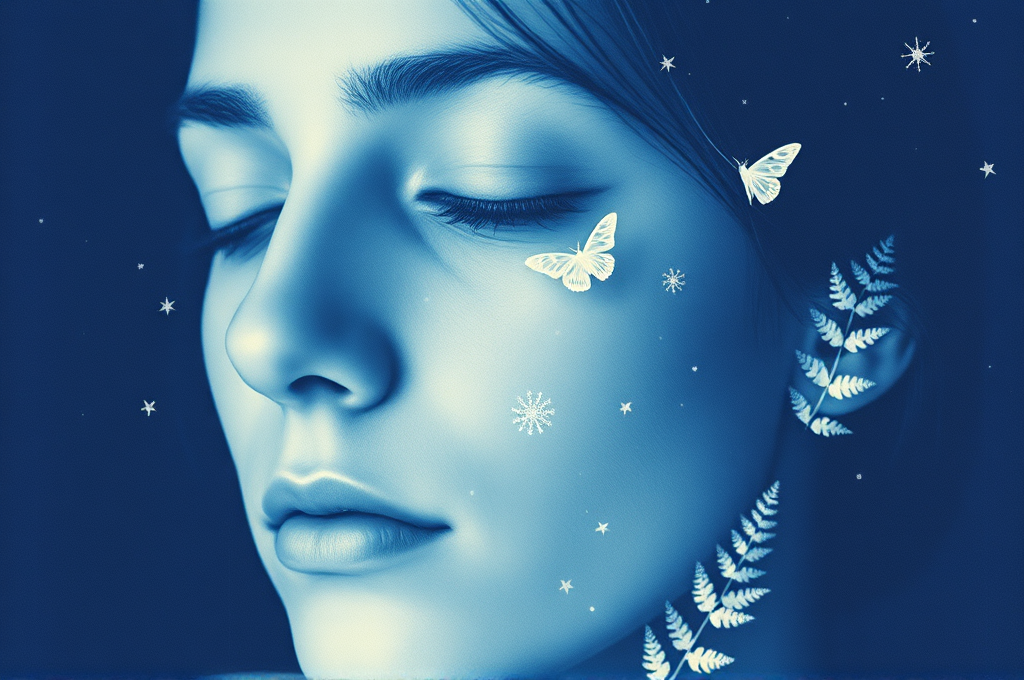Cyanotype Surreal Portrait Art Prompt for Leonardo AI