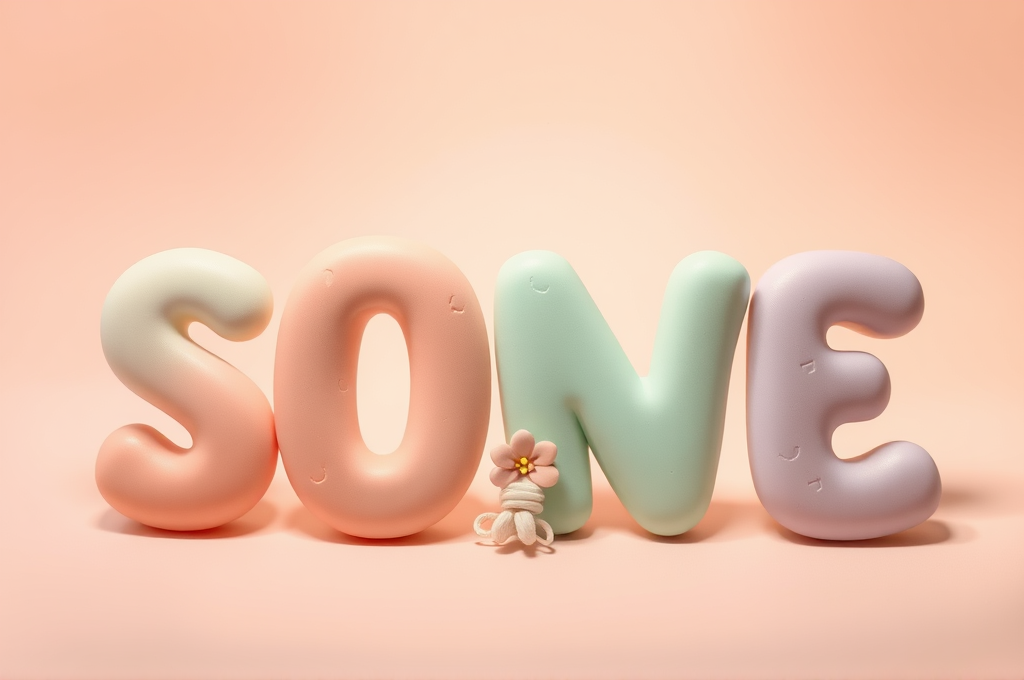 Claymorphism 3D Typography Design Prompt for Leonardo