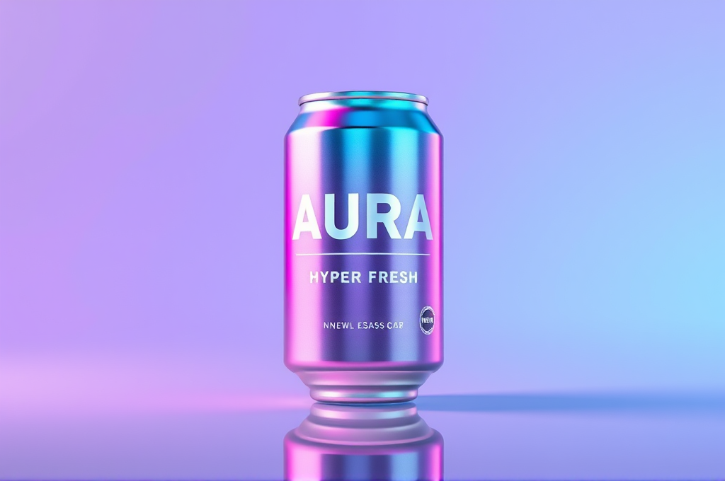 Y2K Chrome Metallic Packaging Design Prompt for Ideogram