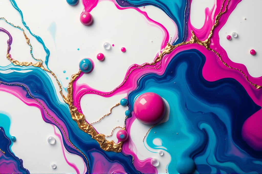 Acrylic Paint Pour Fluid Art Slow-Motion Video for Firefly