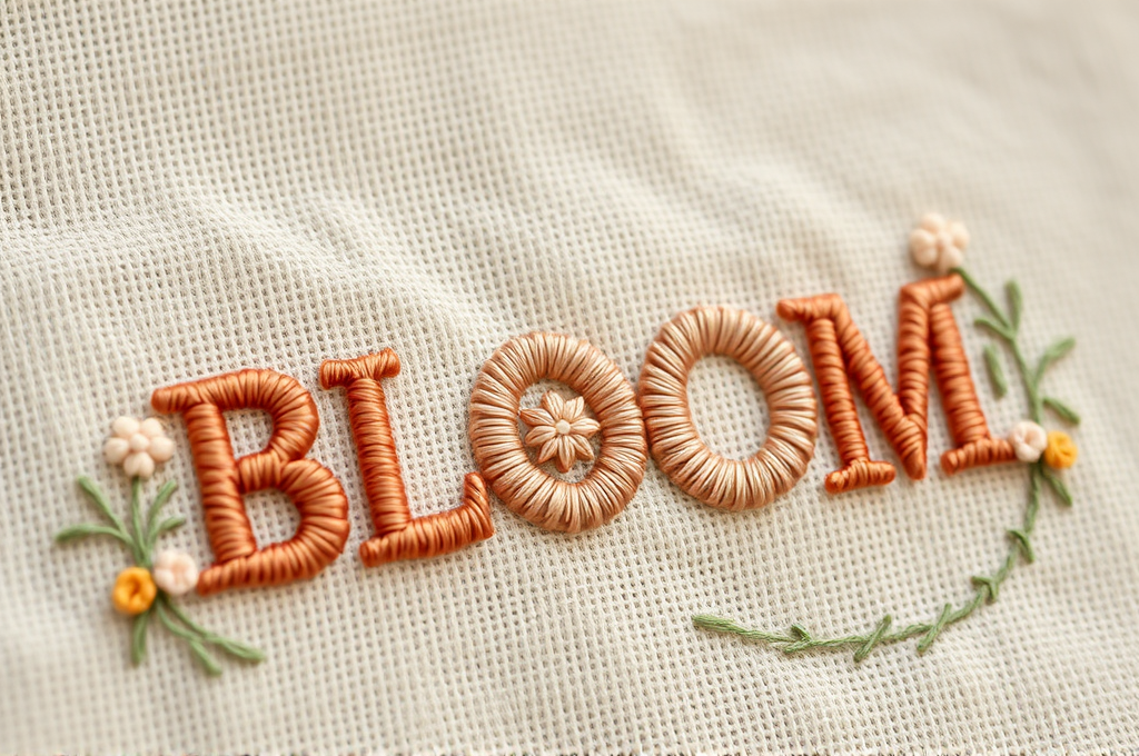 3D Embroidered Thread Typography Design Prompt for Firefly