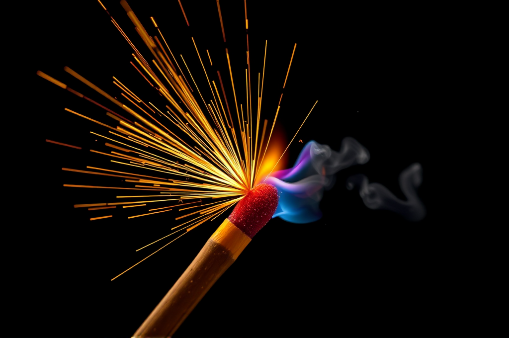 Matchstick Ignition Macro Slow-Motion Video Prompt for Flux