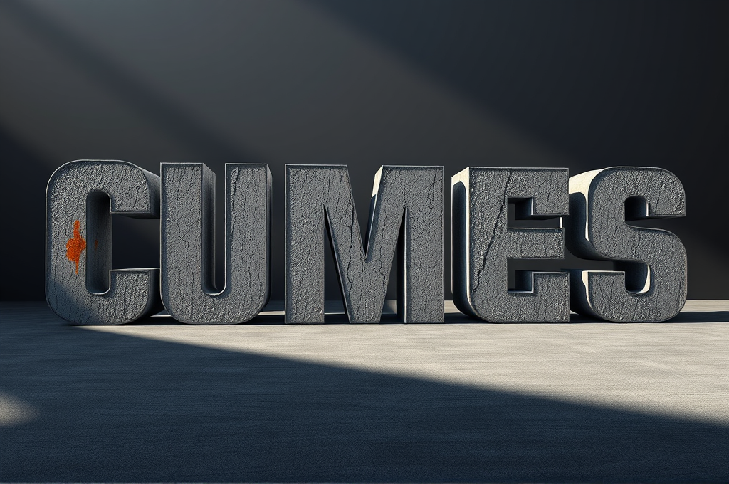 Brutalist Concrete 3D Typography Design Prompt for Leonardo