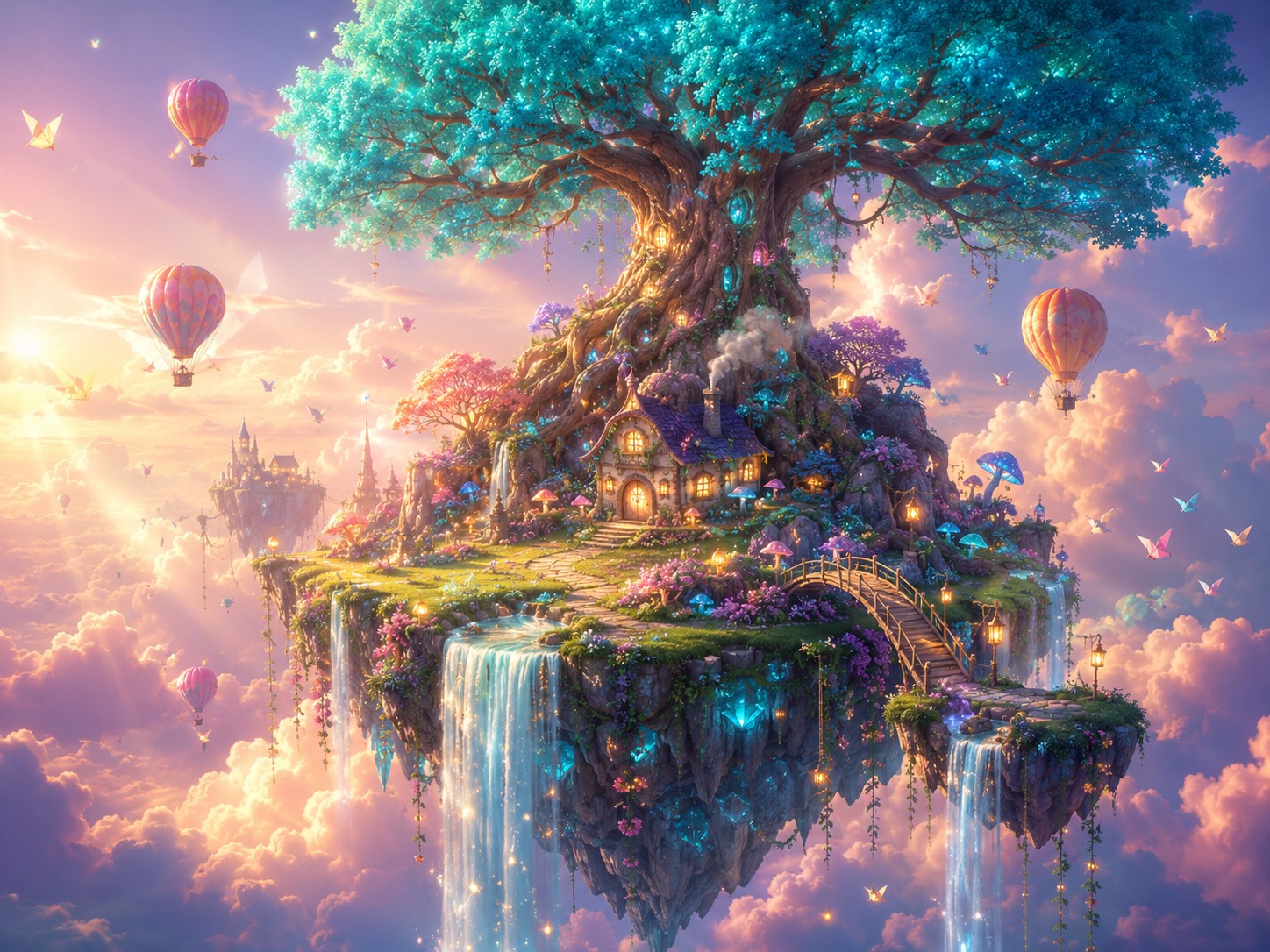 DALL·E 3 Fantasy Floating Island Art
