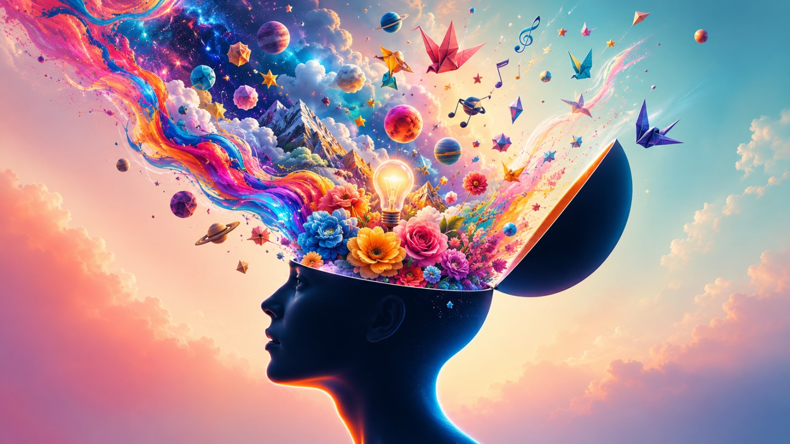 Explosion of Imagination — Surreal Creativity Concept