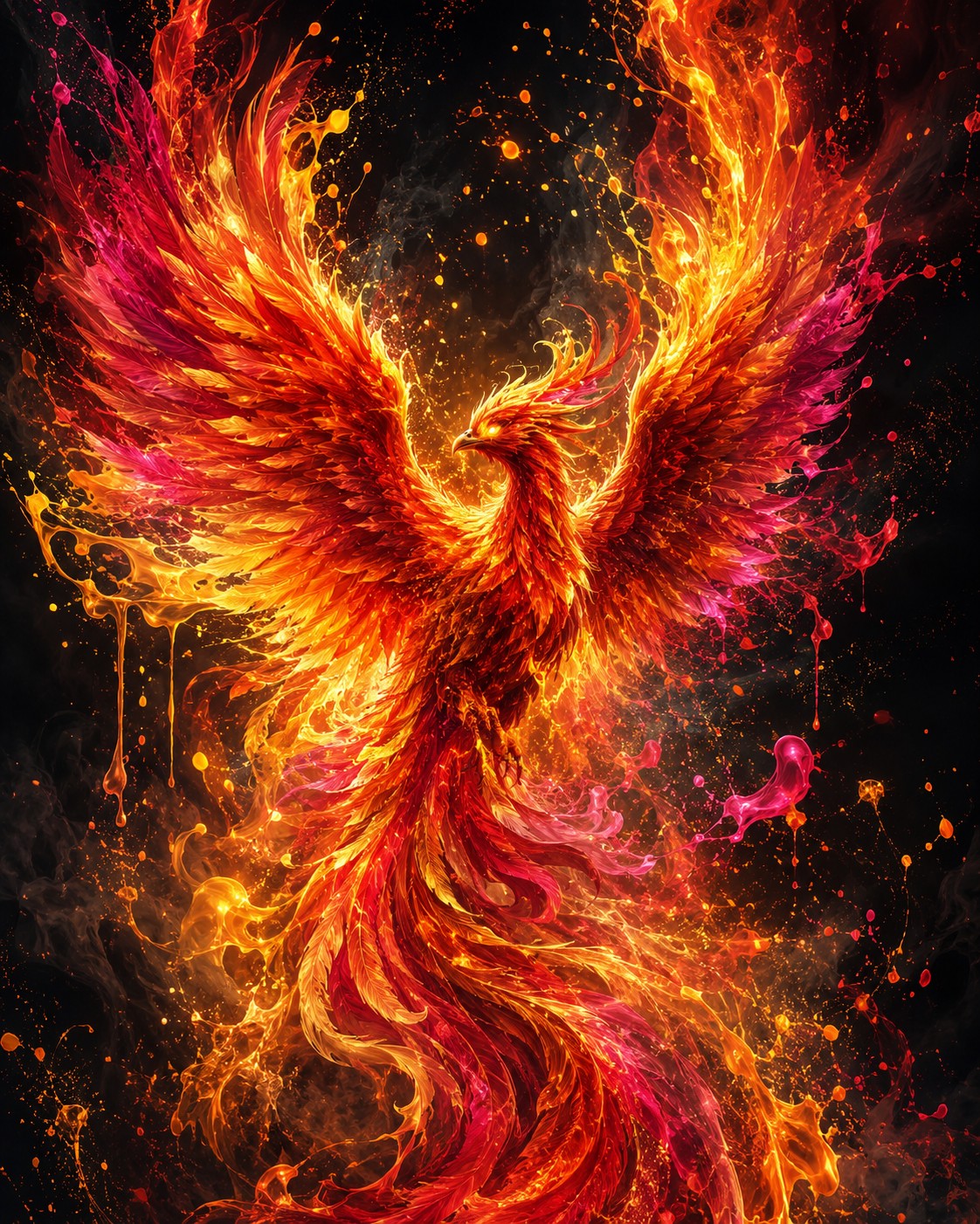 Phoenix Rising — Fire & Paint Fantasy Art