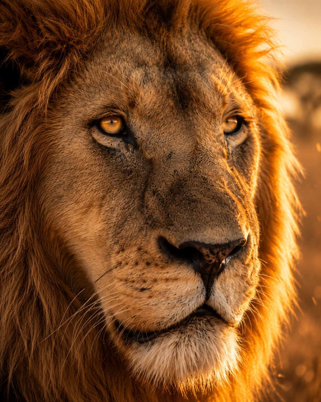 Majestic Lion at Golden Hour — Wildlife Portrait
