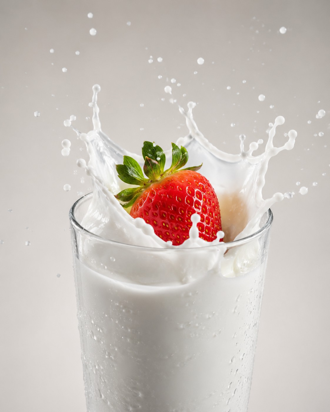 Strawberry Milk Splash — High-Speed Food Photography
